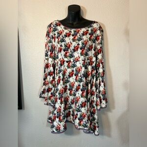 Kori America Floral Bell Sleeve Dress Size Small